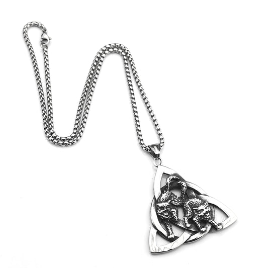 European And American Retro Men's Pendant Viking Wolf Celtic Knot