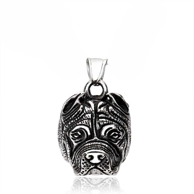 Titanium Steel Bulldog Pendant for Men - Fashionable Puppy Jewelry Wholesale in the UK