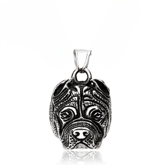 Titanium Steel Bulldog Pendant for Men - Fashionable Puppy Jewelry Wholesale in the UK