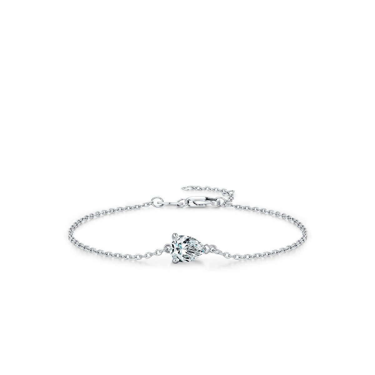 925 Sterling Silver Geometric Moissanite Bracelet
