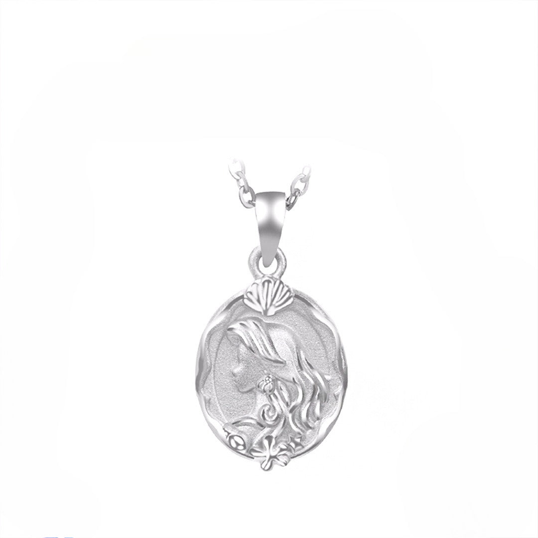 S999 Fine Silver Mermaid Tail Necklace