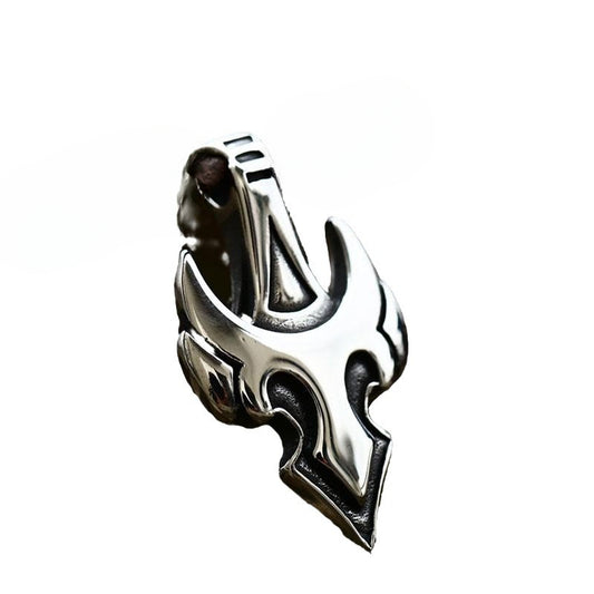 Titanium Steel Retro Naval Anchor Pendant for Men - European and American Flame Design