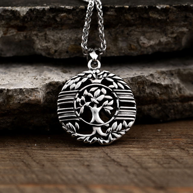 Personalized Retro Titanium Steel Tree of Life Pendant for Men - Cross-Border Stainless Steel Jewelry