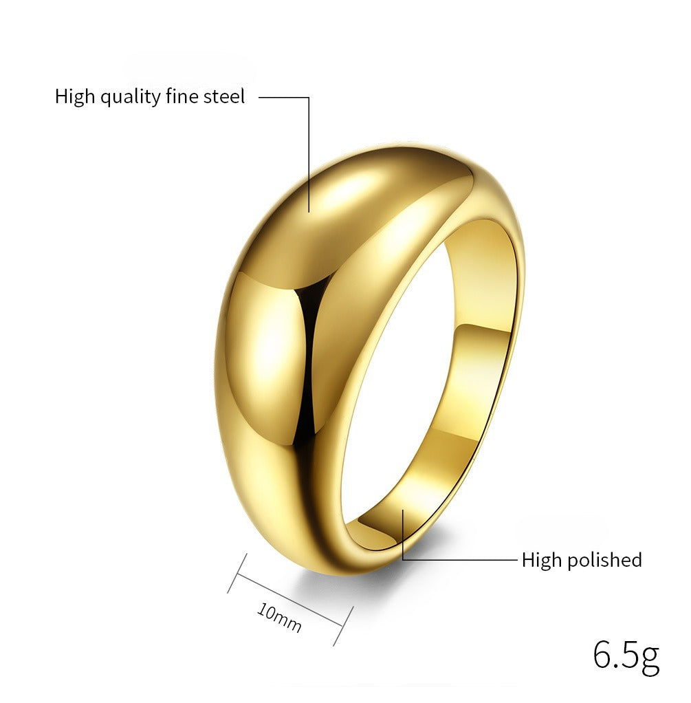 Planderful Titanium Steel Ring Unisex Retro Curved Water Drop Design For Men Women Couples Durable Daily Wear