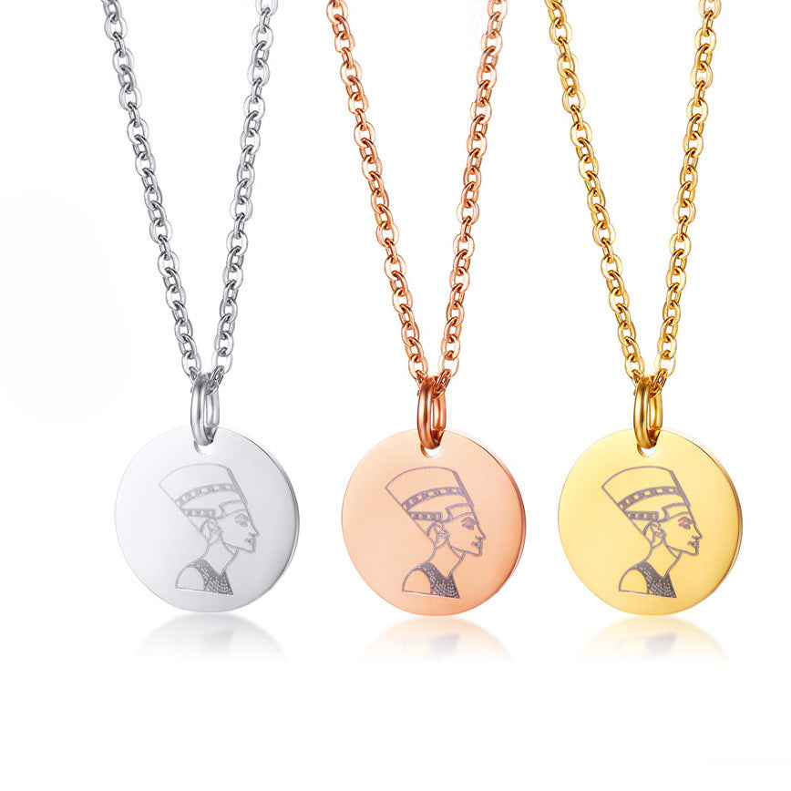 New Arrivals Stainless Steel English Coin Pendant Necklace Fashion