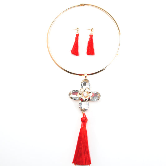 Savanna Rhythms Ethnic Crystal Necklace Set - Alloy Bridal Jewelry Kit