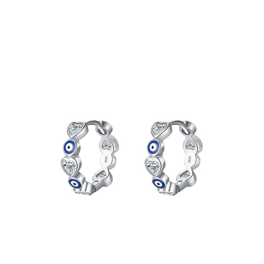 Stylish S925 Sterling Silver Zircon Heart Earrings for Trendy Women