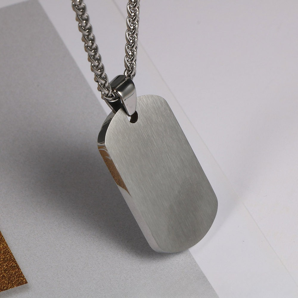 Stainless Water Ripple Pendant Geometric Necklace Unisex