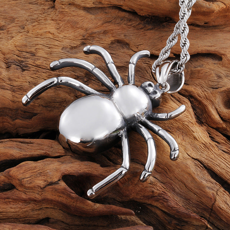 Stylish Spider-Man Pendant in Titanium Steel for Men - European and American Fashion Jewelry