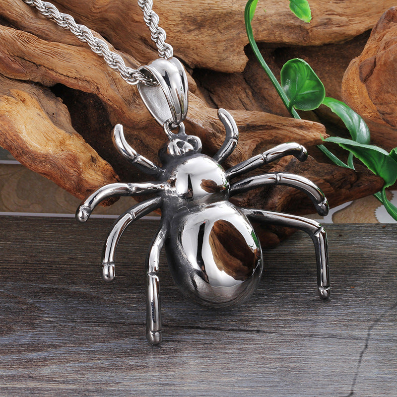 Stylish Spider-Man Pendant in Titanium Steel for Men - European and American Fashion Jewelry