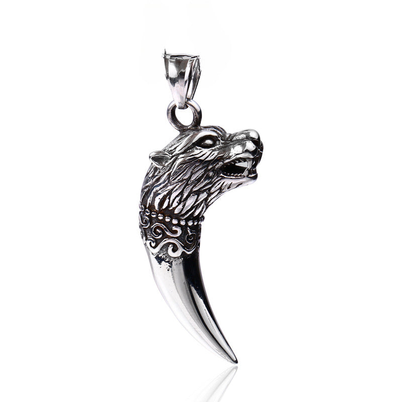 Retro Titanium Steel Wolf Tooth Pendant for Men - Wholesale Jewelry Collection
