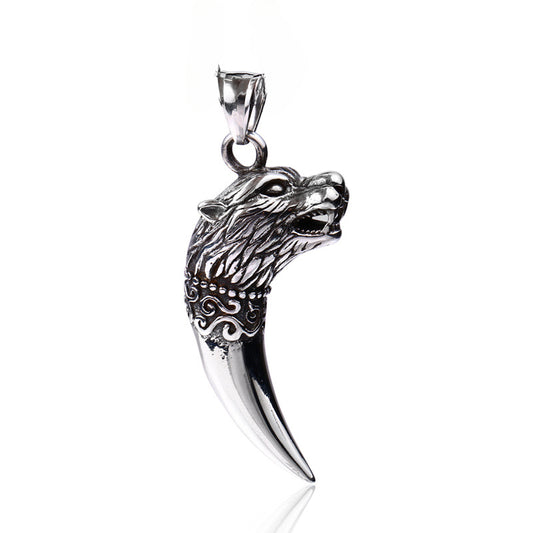 Retro Titanium Steel Wolf Tooth Pendant for Men - Wholesale Jewelry Collection