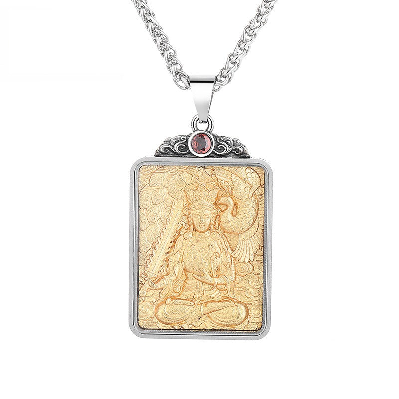 Steel Necklace – Elegant Buddha Zodiac Pendant