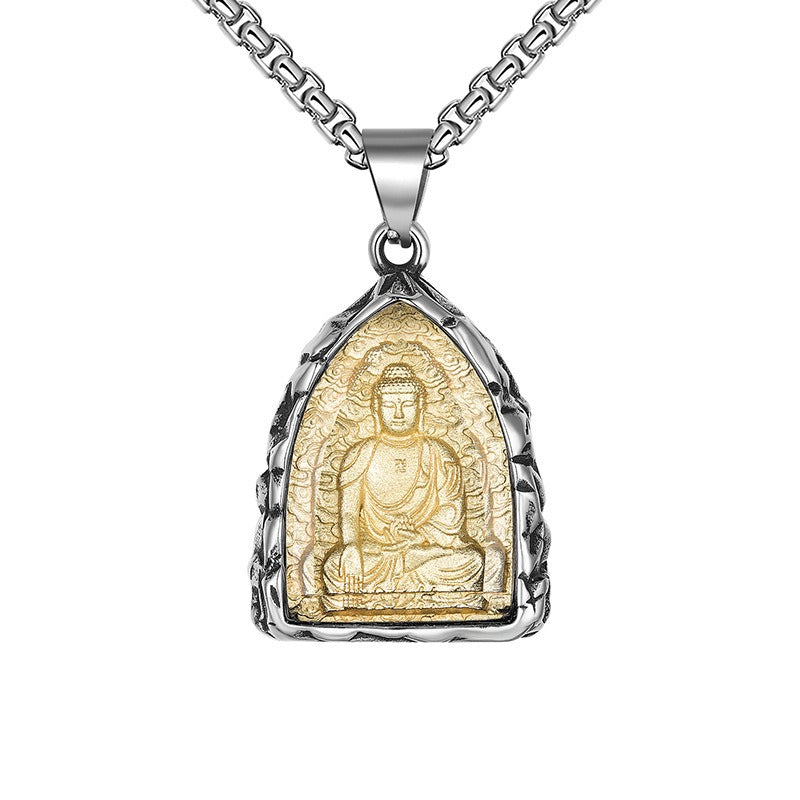 Stainless Steel Necklace - Statement Patron Saints Pendant