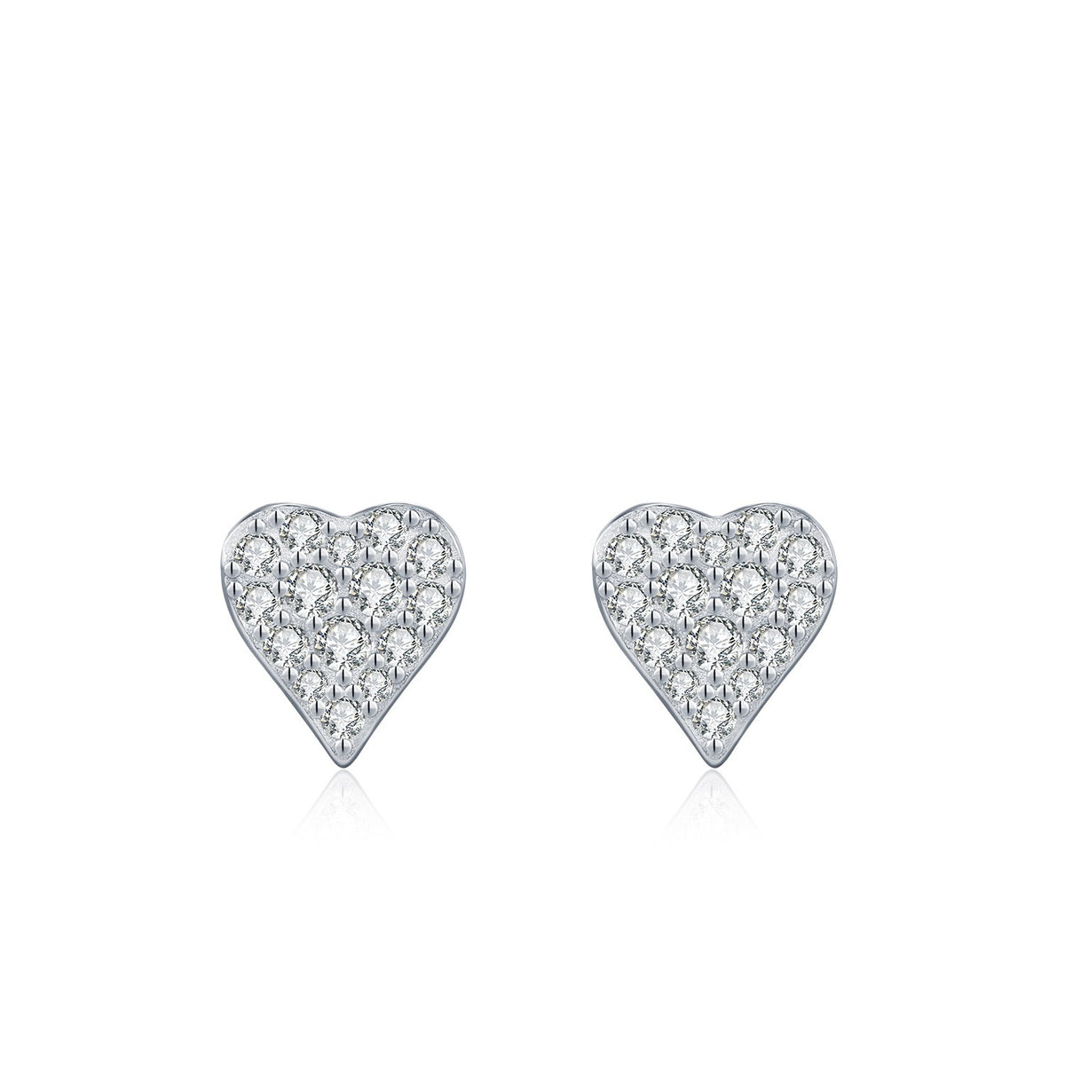 925 Sterling Silver Playing Card Moissanite Stud Earrings