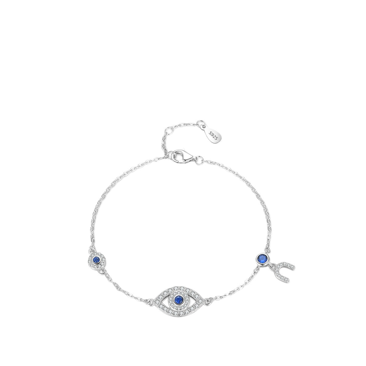 925 Sterling Silver Eye Zircon Bracelet