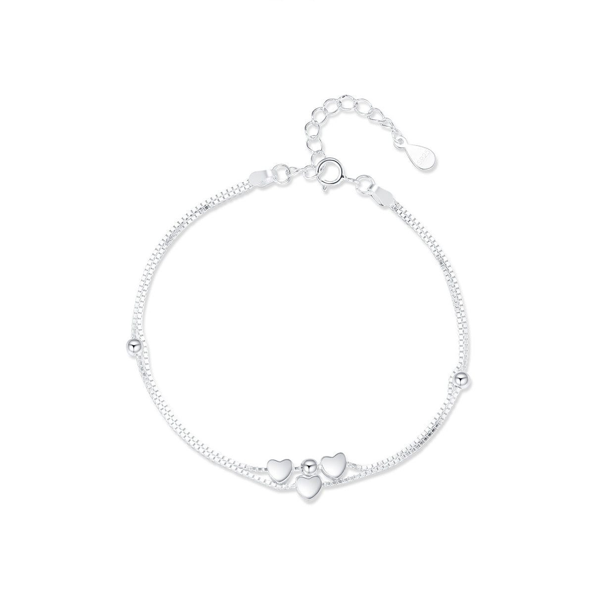 Sterling Silver Love Bracelet with Chic Box Chain