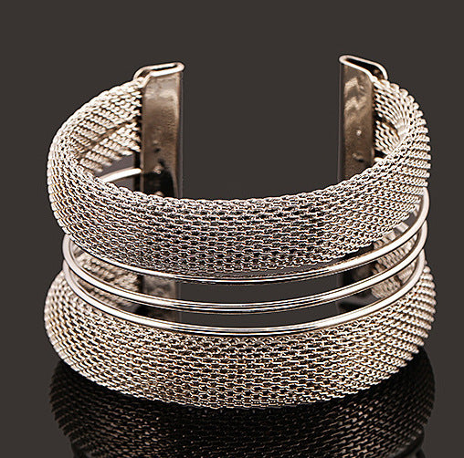Nightclub Exaggerated Wire Braided Open Bracelet - Vienna Verve