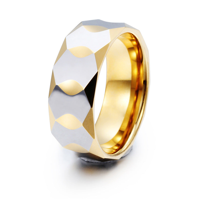 Trendy Unisex Geometric Tungsten Steel Ring for Modern Elegance