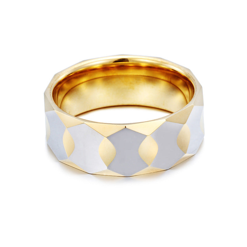 Trendy Unisex Geometric Tungsten Steel Ring for Modern Elegance