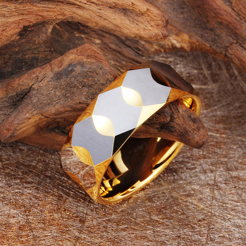 Trendy Unisex Geometric Tungsten Steel Ring for Modern Elegance