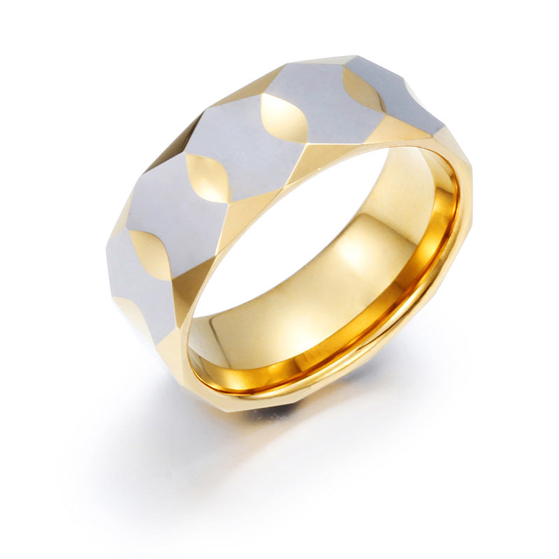 Trendy Unisex Geometric Tungsten Steel Ring for Modern Elegance