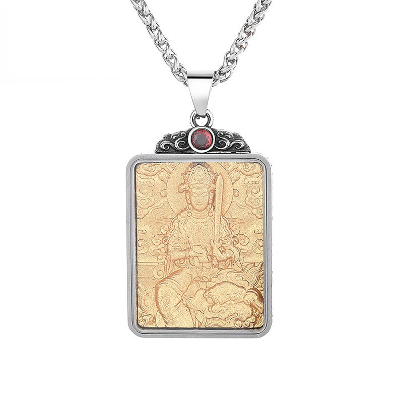 Steel Necklace – Elegant Buddha Zodiac Pendant