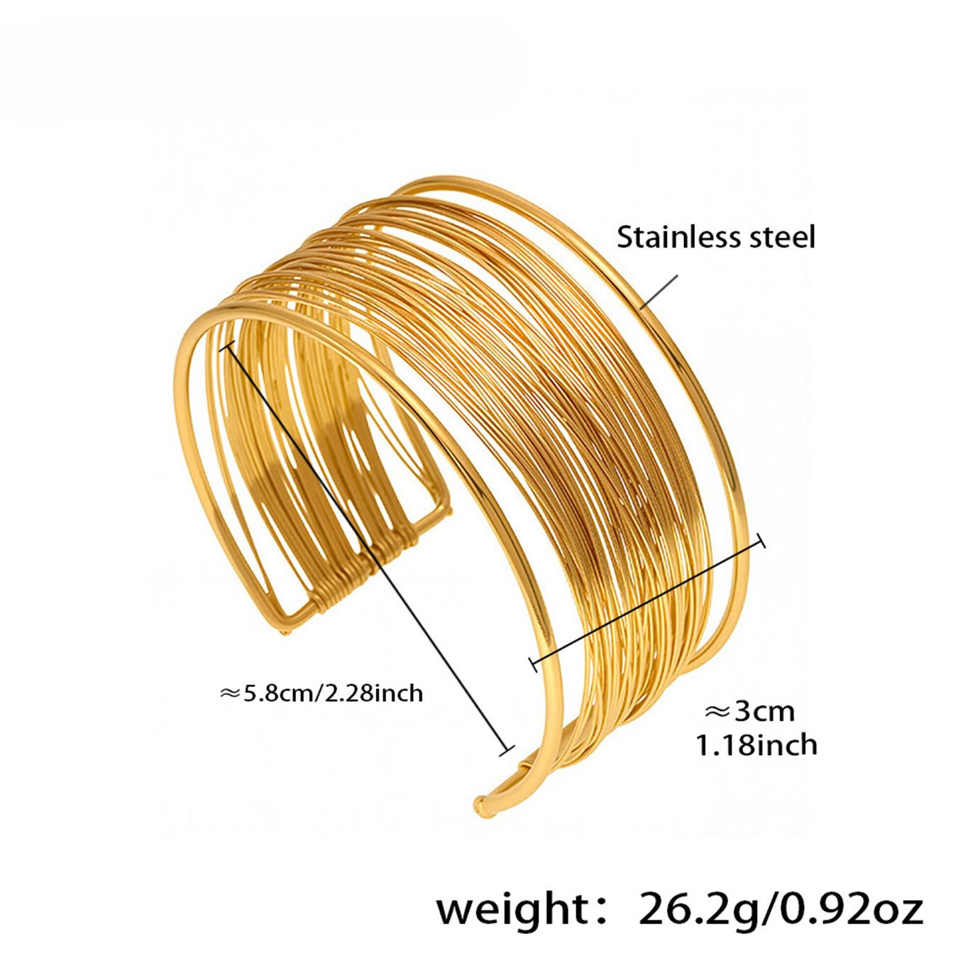 Planderful Stainless Steel Layered Arm Ring Bracelet Punk