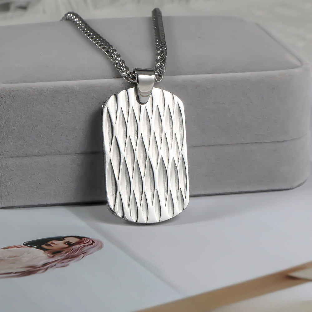 Stainless Water Ripple Pendant Geometric Necklace Unisex
