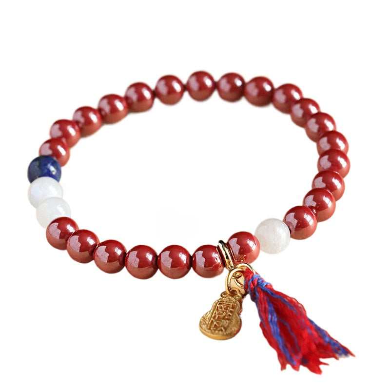 Planderful Fortune's Favor Bracelet – Retro Ethnic Style with Cinnabar Beads