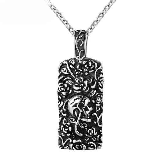 Mexican Skull Titanium Steel Pendant Necklace