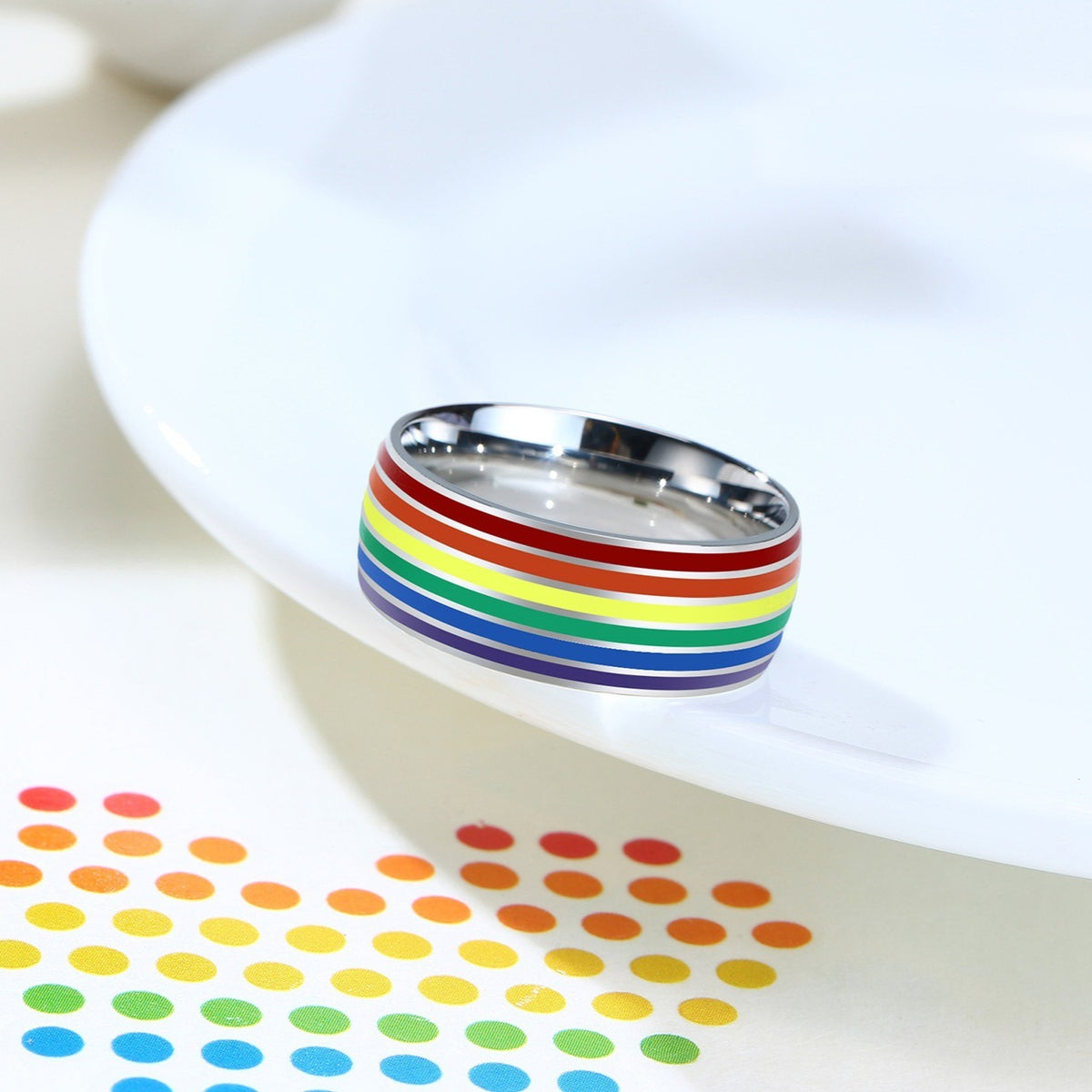 Colored Flag Stainless Steel Ring – – Titanium Steel