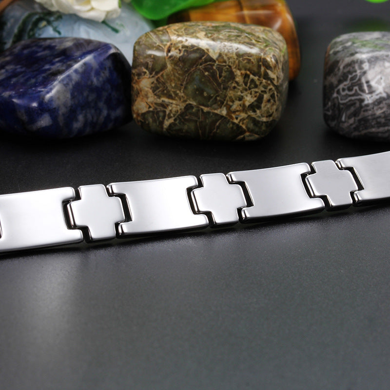 Korean-Inspired Men's Tungsten Steel Bracelet for European and American Markets