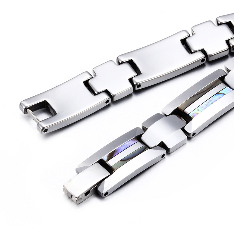 Korean-Inspired Men's Tungsten Steel Bracelet for European and American Markets