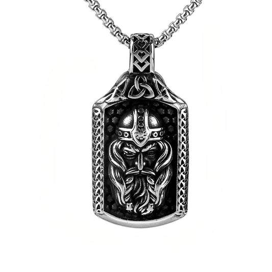 Stainless Steel Norse Mythology Odin Logo Viking Pendant