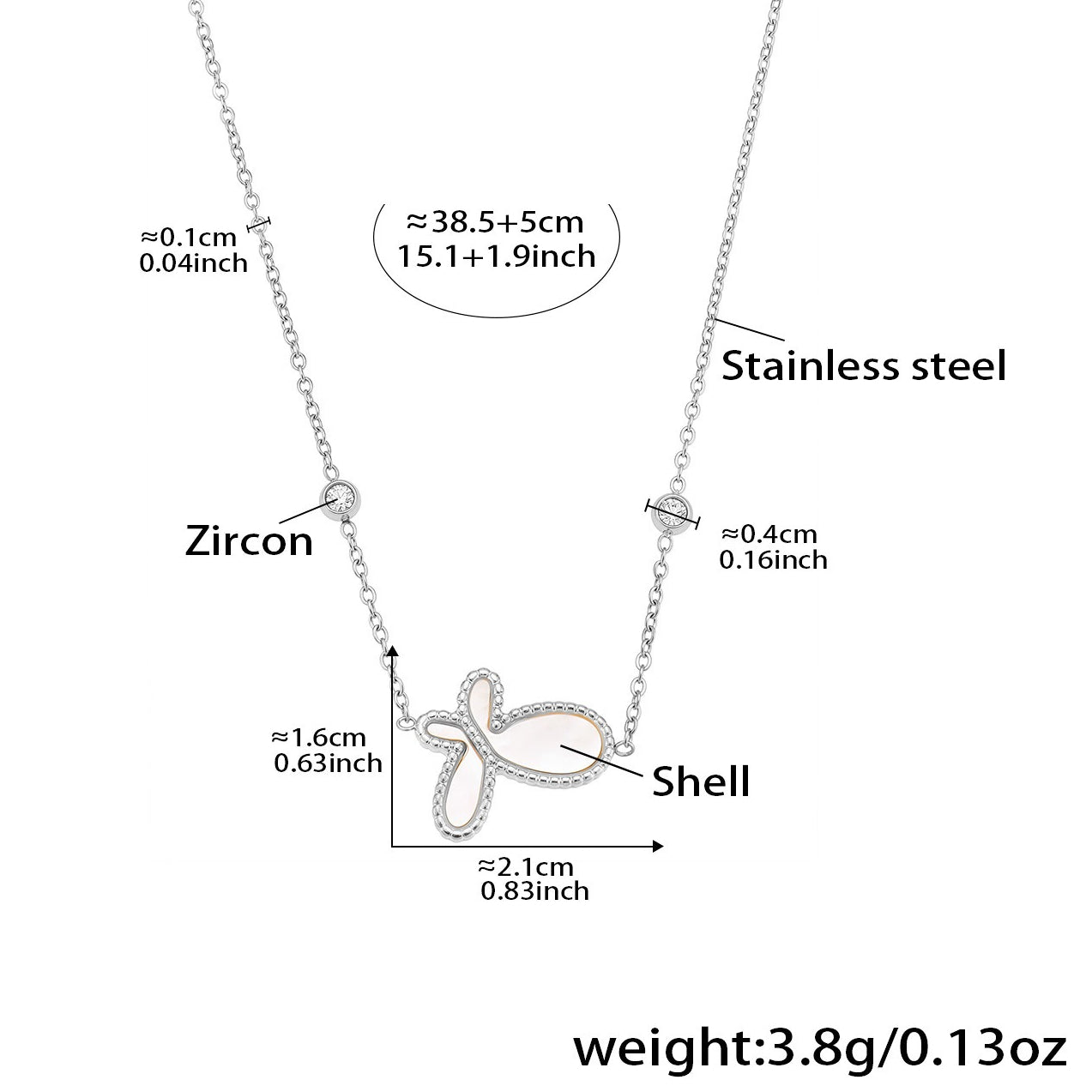 Planderful Genie Butterfly Necklace White Shell Inlay