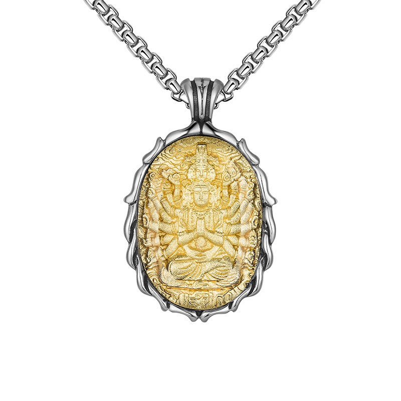 Stainless Steel Necklace – Statement Buddha Pendant For Men