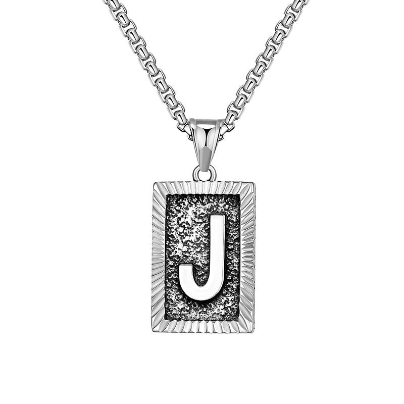 Steel Necklace – Dainty Brand Letter Pendant For Hip Hop Street Style Chain By Planderful