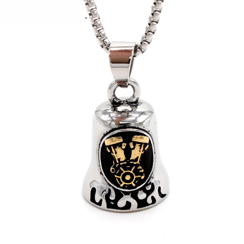 Planderful Personalized Retro Engine Bell Pendant For Men Unisex Titanium Steel Protection Statement