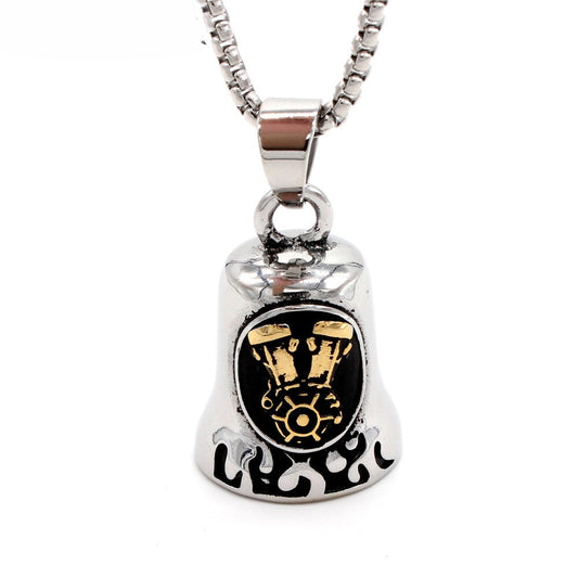 Planderful Personalized Retro Engine Bell Pendant For Men Unisex Titanium Steel Protection Statement