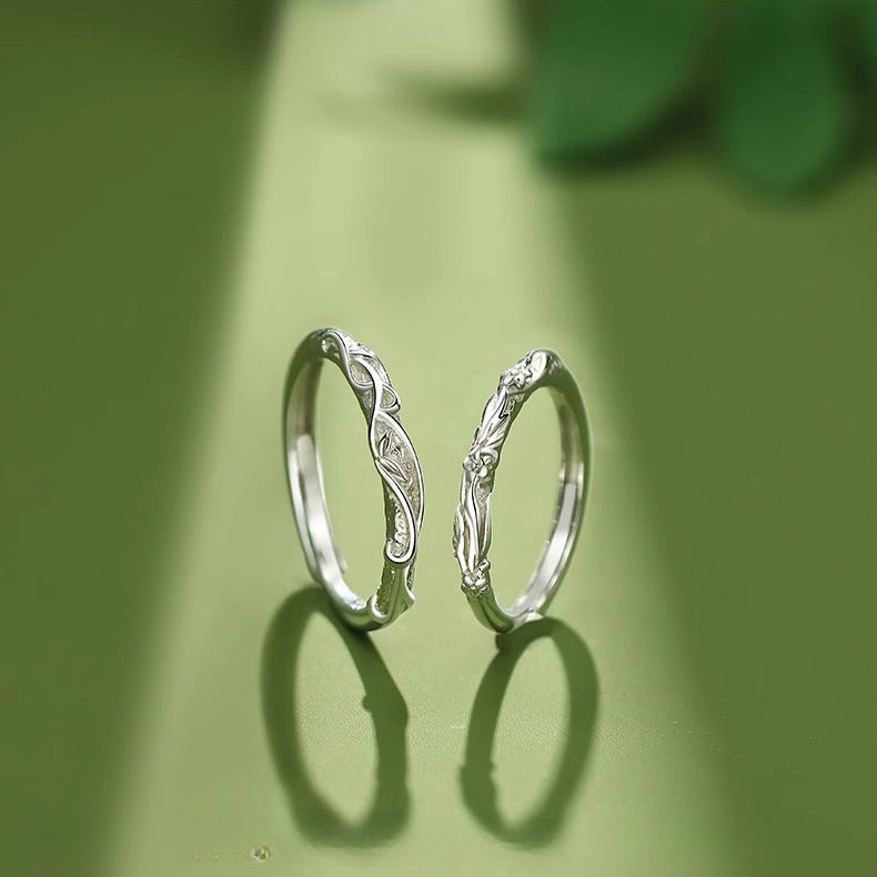 New 925 Sterling Silver Couple Ring Popular Valentine's Gift