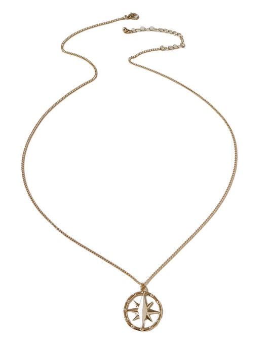 Alloy Compass Pendant Necklace - Vienna Verve Collection by Planderful
