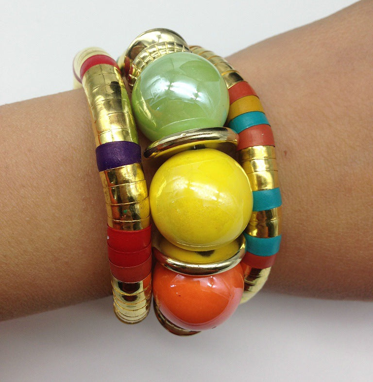 Eclectic Beaded Snake Bone Layered Bracelet - Vienna Verve Collection