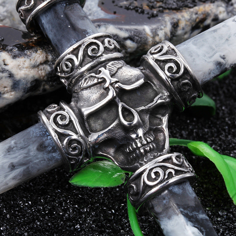 Creative Retro Men's Skull Cross Pendant - European and American Foreign Trade Design