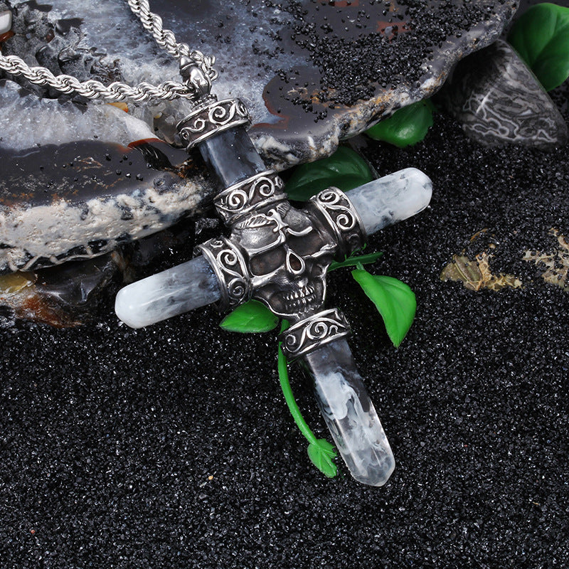 Creative Retro Men's Skull Cross Pendant - European and American Foreign Trade Design