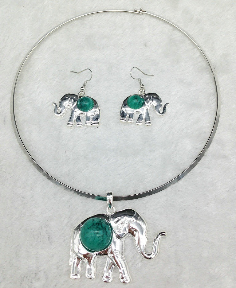 Majestic Elephant Star Necklace Set with Tribal Flair