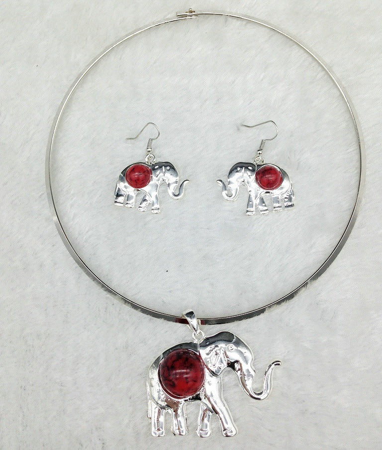 Majestic Elephant Star Necklace Set with Tribal Flair