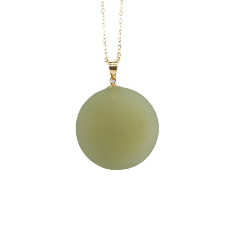 Circular Hotan Jade Sterling Silver Necklace - Fortune's Favor