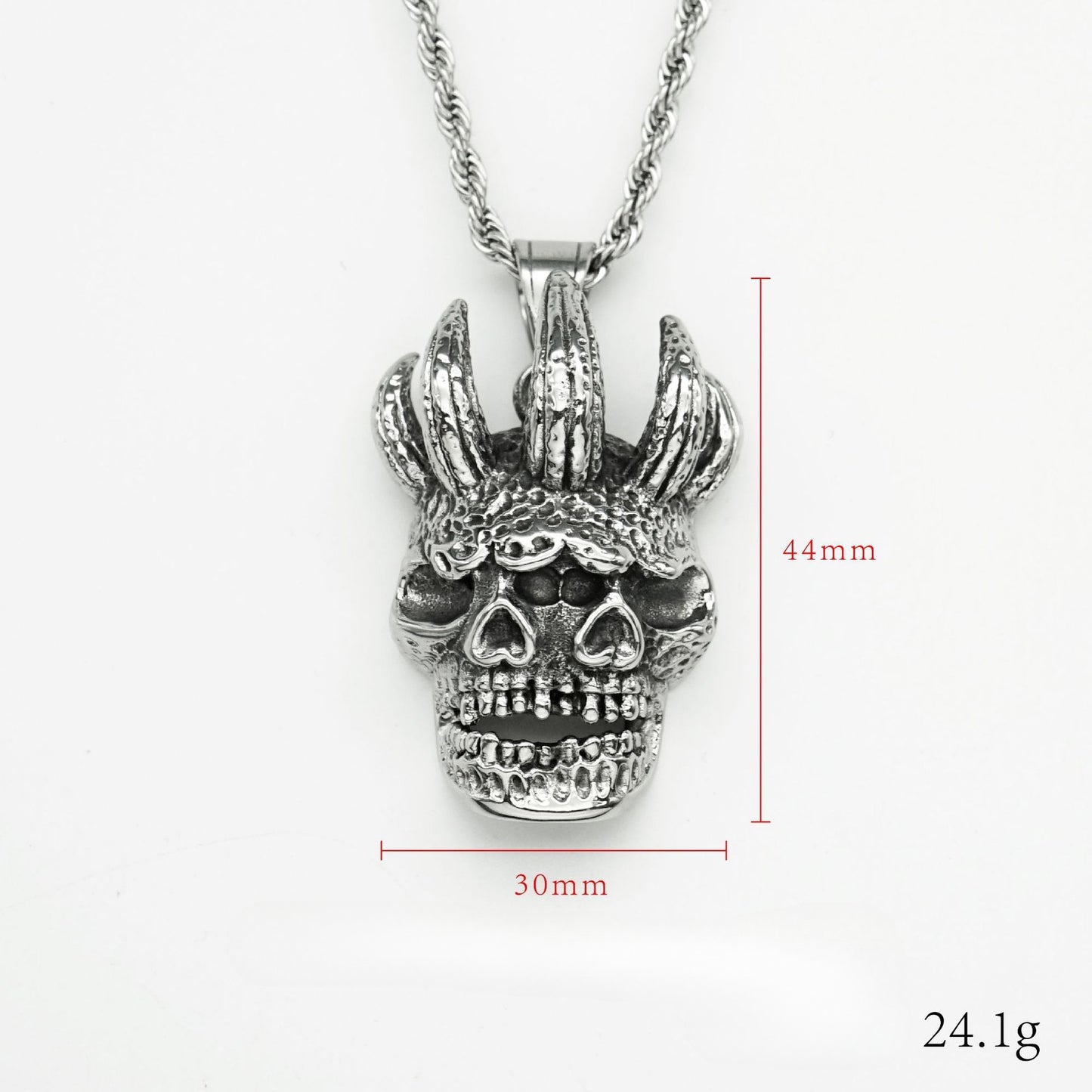 Steel Necklace - Statement Hip Hop Punk Pendant With Pentagram Skull For Everyday Streetwear