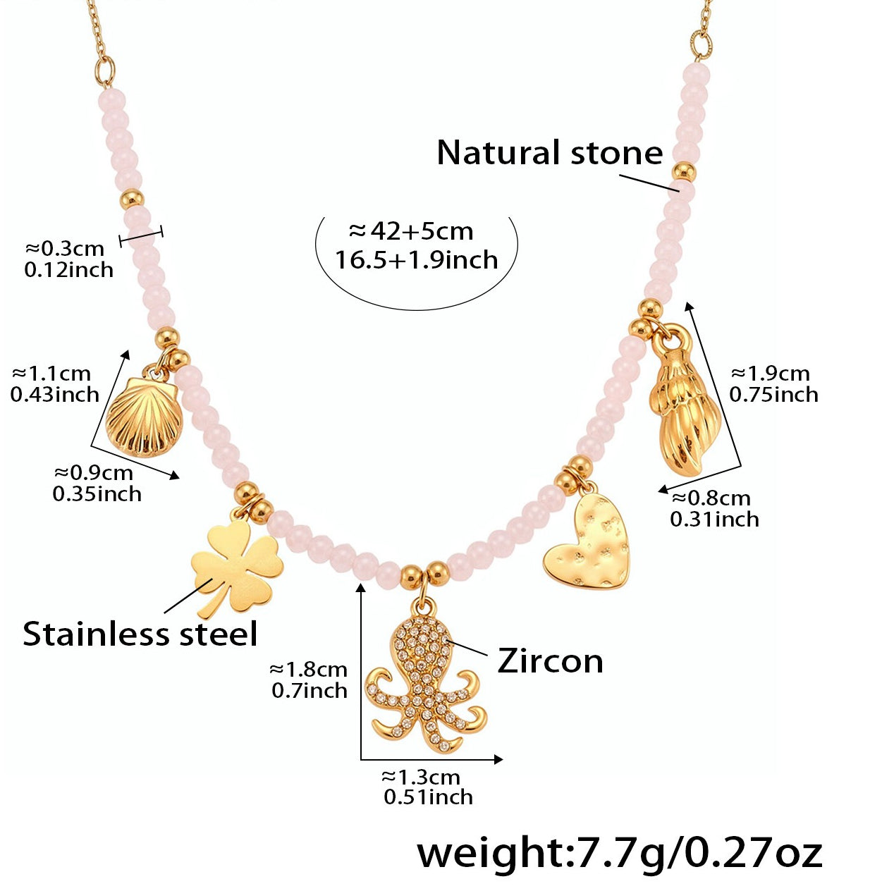 Planderful Ocean Octopus Pendant Necklace Zirconium Women